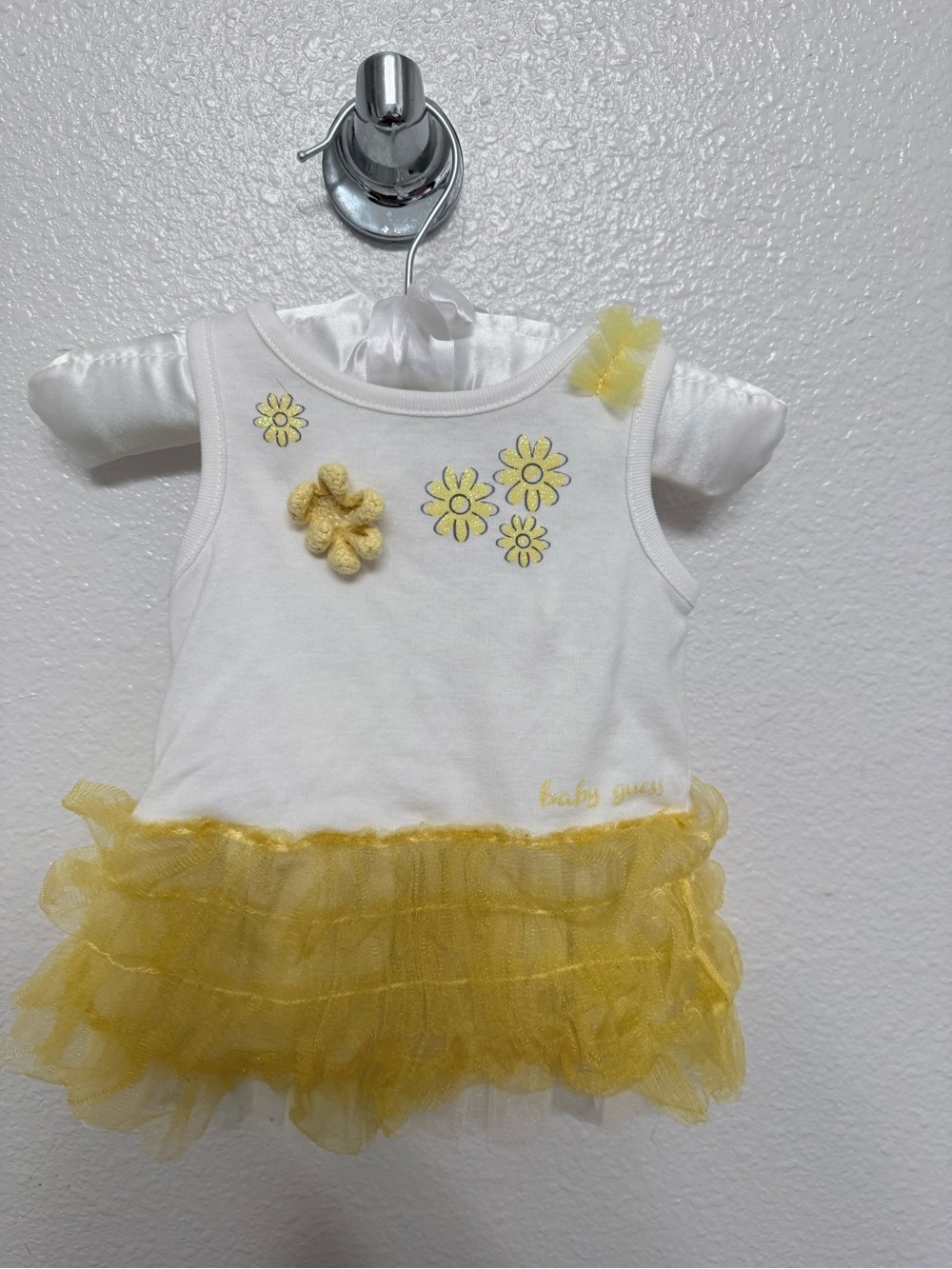 Baby Guess Dress with Yellow Tulle Flowers